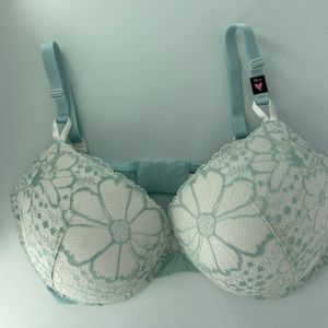 NWT VS Push Up Bra Pastel Blue/Green Sz 38 DD